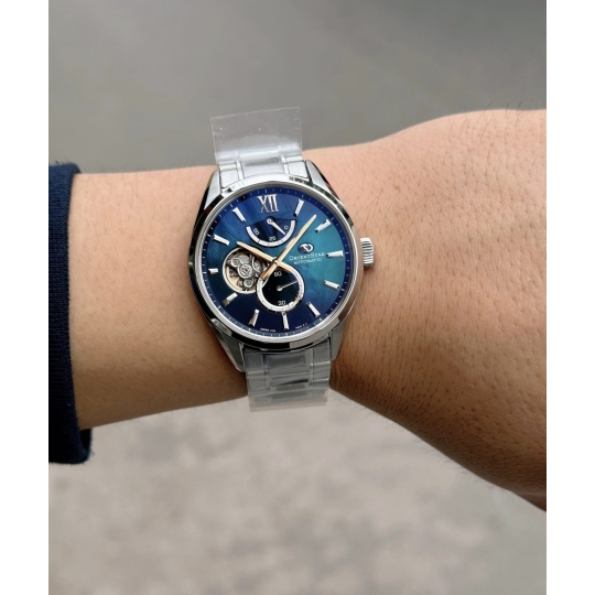 Orient Star semi skeleton BLue green Grandient MOP Dial - RK-BY0001A 