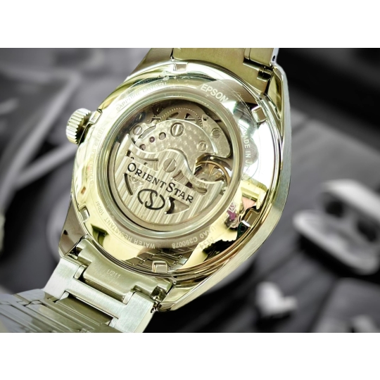 Orient Star semi skeleton BLue green Grandient MOP Dial - RK-BY0001A 